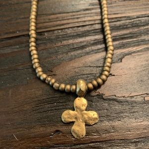 Gold Beaded Short Necklace